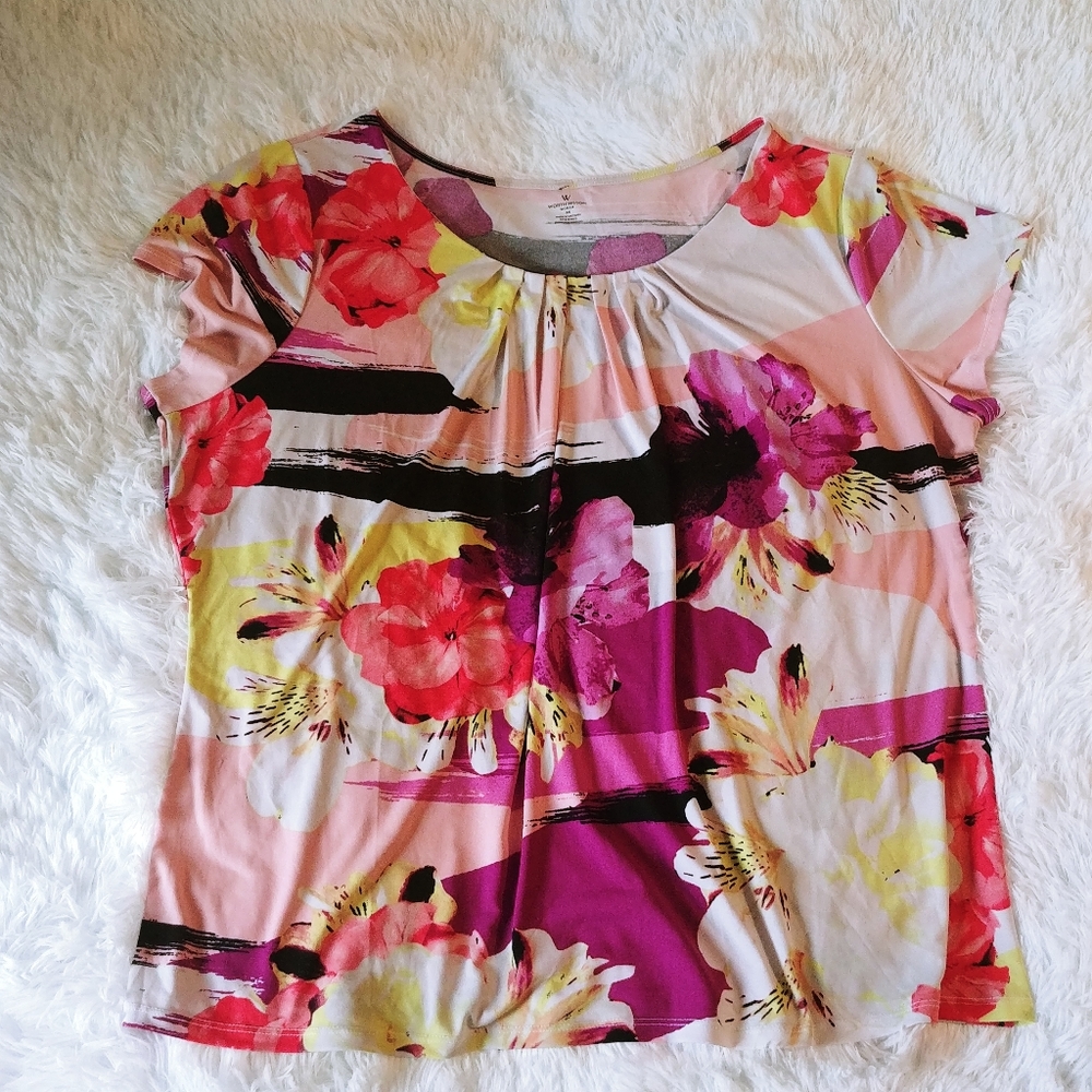 Worthington Tropical Floral Blouse